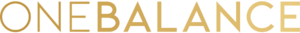 Goldenes ONEBALANCE Logo mit Schriftzug „Privatpraxis für Physiotherapie“ auf schwarzem Hintergrund.
